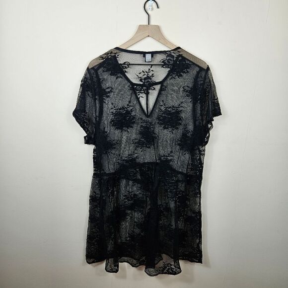 Torrid Sheer Babydoll Top. Black 4X - Picture 7 of 11